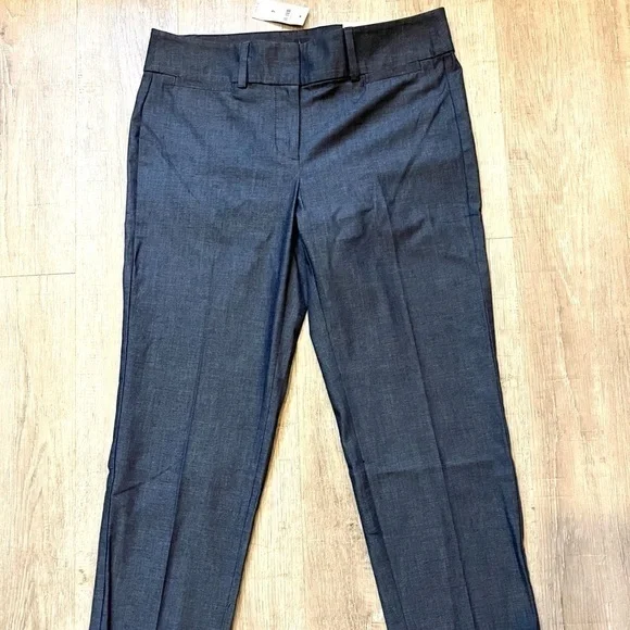 NWT Ann Taylor Factory Signature Straight Crop Pants Charcoal - Picture 2 of 11